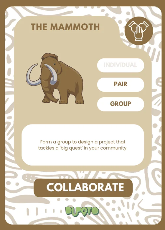 The Mammoth challenge card: Collaborate