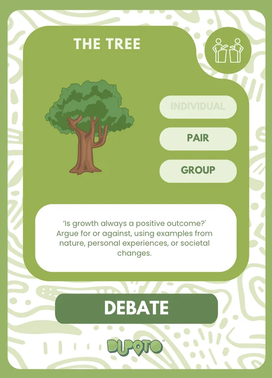 The Tree challenge card: Debate