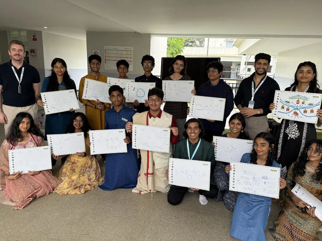 Senior students holding up their Territory Maps