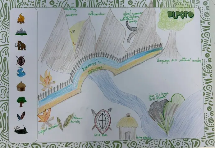A leader's map with a river running to the sea