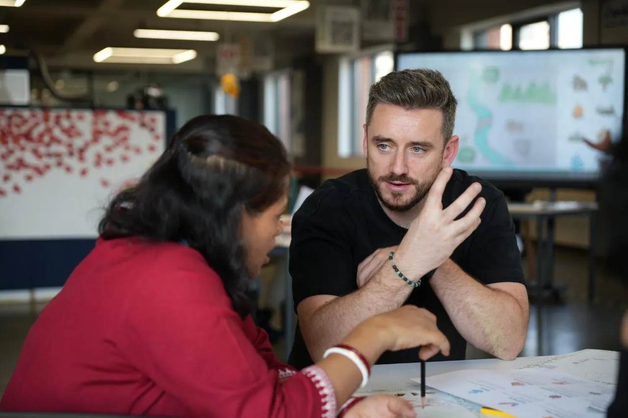 Elfyn Wyn Jones in conversation during a Territory Mapping session