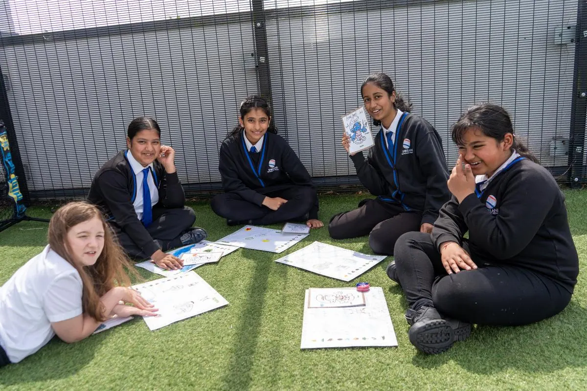 Shireland students mapping together outdoors