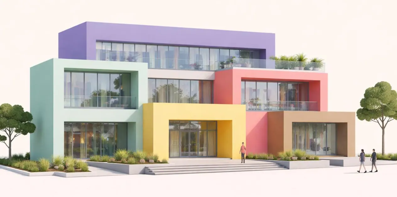 Concept render of a learning village building